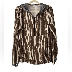 Blumin Print 3/4 Zip Pullover Hoodie Size L